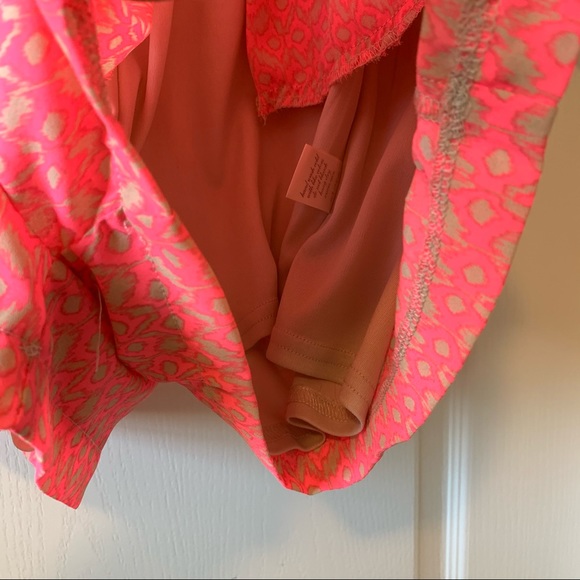 BUTTONS Geometric Print Neon Pink Romper—SZ. Lg - Picture 9 of 10